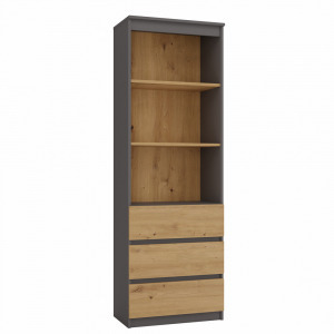 Riano MIX RS-60 O polcos szekrény, 180x60x35 cm, antracit-tölgy