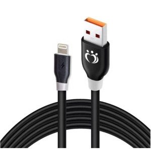 Adat- és töltőkábel K196, 300cm, Lightning/USB, 2.1A gyors töltés, fekete