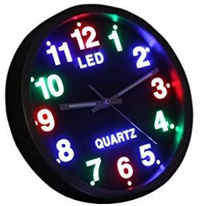 Világító LED Quartz falióra 25cm