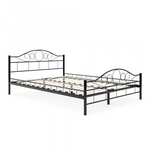 Mimi fém ágykeret ajándék ágyráccsal, 140 x 200 cm, fekete