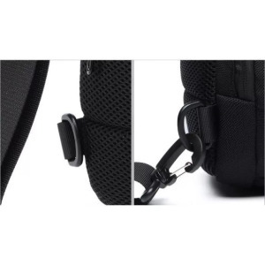 Ozuko biztonsági záras hátizsák (18×10×35 cm) szürke