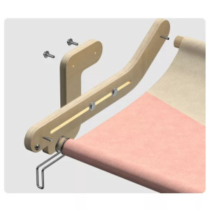 Ablakra, fiókra felszerelhető macskaágy, pink/szürke