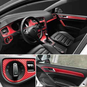 Karbon fólia, autófólia (127 x 15 cm) - piros