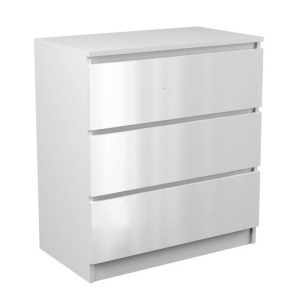Thirassia M3 fiókos szekrény, 70x75x40 cm, fényes fehér