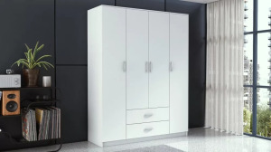 Drohmo Romana 160 gardróbszekrény, 160x205x52 cm, fehér