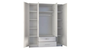 Drohmo Romana 160 gardróbszekrény, 160x205x52 cm, fehér