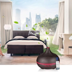 Fa hatású aromaterápiás párologtató, ultrahangos párásító, sötétbarna