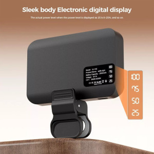 Hordozható szelfi LED, fénykép/videó/smink, fényerő/színhőmérséklet, fekete