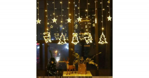 LED lámpák rénszarvas függöny 2.5m 138 meleg