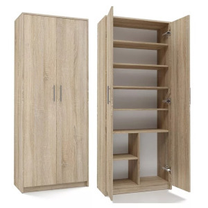 Odell Oliv 2D könyvespolc, irodaiszekrény, 74x180x35 cm, sonoma