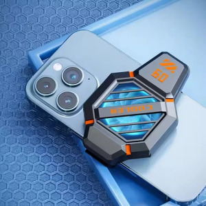 Univerzális Okostelefon/Tablet hűtő, RGB, halk hűtés, hordozható, szürke