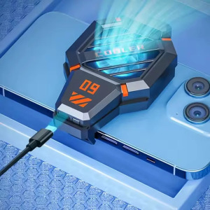 Univerzális Okostelefon/Tablet hűtő, RGB, halk hűtés, hordozható, szürke