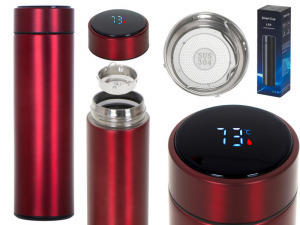 SMART LED kijelzős thermo termosz bögre - 500ml - bordó