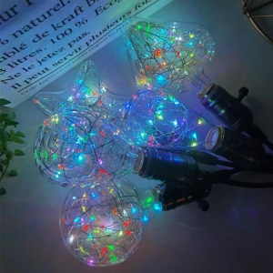 Kristály formájú színes LED, E27 üvegbúra, zöld-piros-kék-sárga ünnepi fény