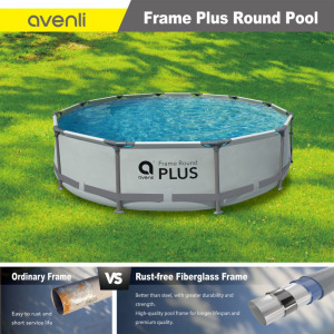 Avenli Frame Plus medenceszett köralakú barna rattan hatású 366x122cm