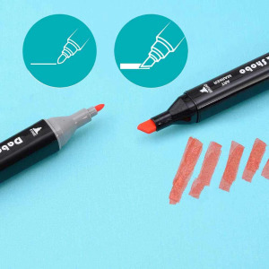 176 db-os kétvégű marker készlet ajándék, festhető fadobozban