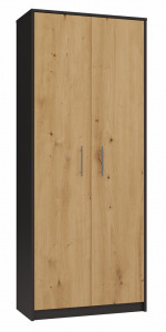 Riano MIX Oliv 2D könyvespolc, irodai szekrény, 74x180x35 cm, antracit-tölgy
