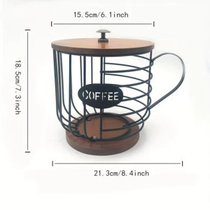 Kávékapszula tartó, fekete - ''coffee'' felirattal