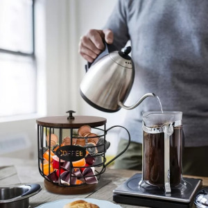 Kávékapszula tartó, fekete - ''coffee'' felirattal