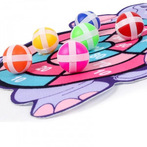 Tépőzáras célbadobó tábla, ajándék labdával, panda