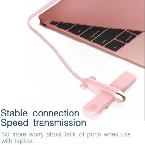 PL4 USB elosztó (USB2.0 -> 4xUSB2.0), repülőgép alakú, 4 portos USB2.0 pink