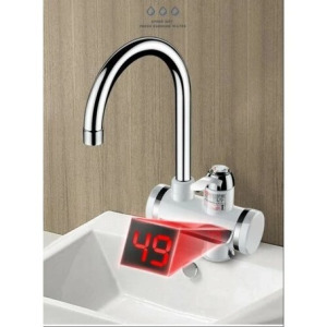 LED kijelzős átfolyós vízmelegítő 3 kW teljesítménnyel, függőleges csatlakozóval