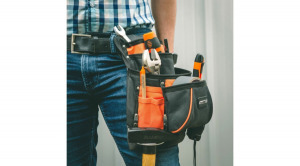 Poliészter szerszámtároló övtáska 4+6 zseb kalapács