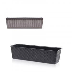 Rattan hatású virágláda alátéttel 60 cm - választható színben