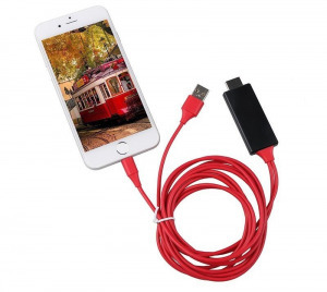 HDMI kábel iPhone képernyő tükrözéshez - piros
