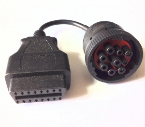 9 Pin deutsch J1939 (Female) to OBD OBD2 (Female) Adapter teherautó diagnosztikai átalakító kábel