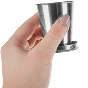 2in1 összecsukható, mini pohár és kulcstartó - max 80 ml