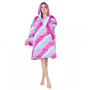 Hatalmas pihe-puha kapucnis belebújós plüss takaró/pulcsi