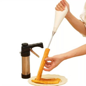 Rozsdamentes acél tésztaadagoló - kézi churros készítő több fúvókával