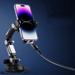 Autós tapadókorongos tartó, telefonszám kijelző, szélvédőre, műszer-falra, fekete