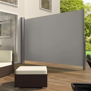 Kihúzható árnyékoló fal, 300x160cm - szürke, teraszokra - udvarra