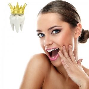 1 db porcelán korona + ultrahangos fogkő-eltávolítás + szájhigéniás tanácsadás