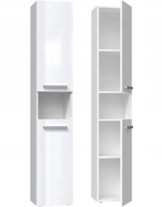 Thirassia Nel I fürdőszoba szekrény, 31x174x30 cm, fényes fehér