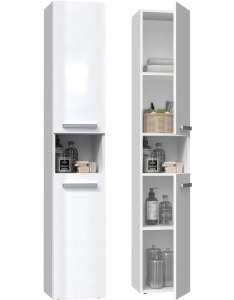 Thirassia Nel I fürdőszoba szekrény, 31x174x30 cm, fényes fehér