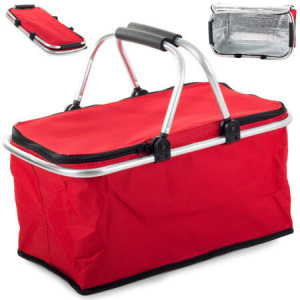 Piknik kosár thermóval - piros