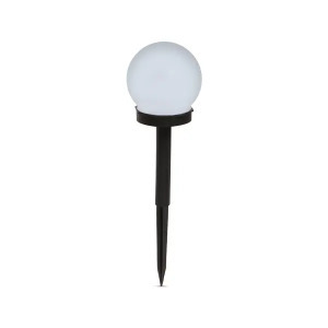 LED-es szolár lámpa - leszúrható - gömb alakú, hidegfehér -10 cm