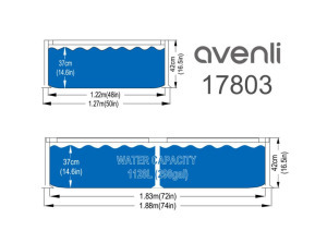 Avenli Frame medence téglalap alakú kék 188x127x42cm kor:4+év, 17803