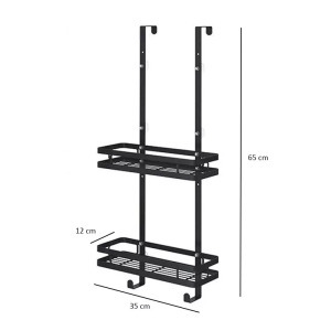 Fúrás nélküli helytakarékos zuhanypolc - 2 kosárral és törölközőtartóval