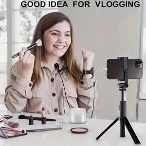 Lavalier sztereó mikrofon, csiptetős, 3.5mm jack, szélzaj-védő, fekete