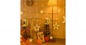 LED holdfüggöny fények csillag 2.5m 138 meleg nélkül