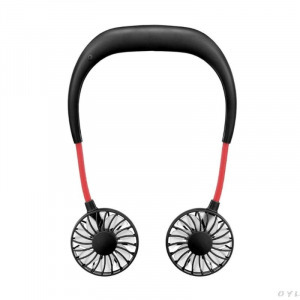 Mini ventilátor, hordozható ventilátor, nyakba akasztható ventilátor fekete