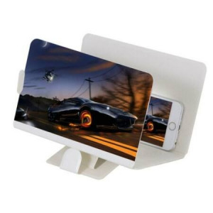 Mobiltelefon kijelző nagyító konzol, 3D plasztik kivetítő 12 colos - fehér