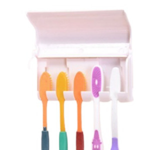 Érintésmentes fogkrém adagoló, 5 részes fogkefe tartóval