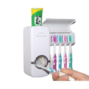 Érintésmentes fogkrém adagoló, 5 részes fogkefe tartóval