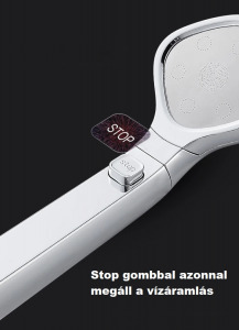 Magasnyomású többfunkciós zuhanyrózsa ezüst