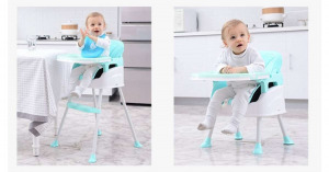 LittleONE Pappo 3in1 átalakítható fix etetőszék -kék